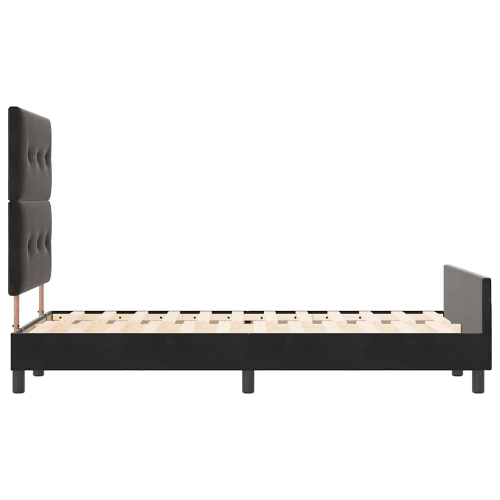 Letto a molle con testiera Nero 120 x 190 cm Velluto | homemem39