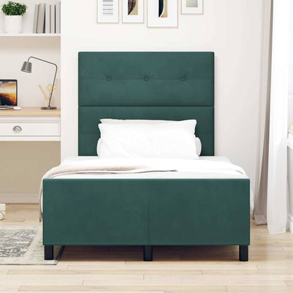 Letto a molle con testiera Verde Scuro 120 x 190 cm Velluto | homemem39