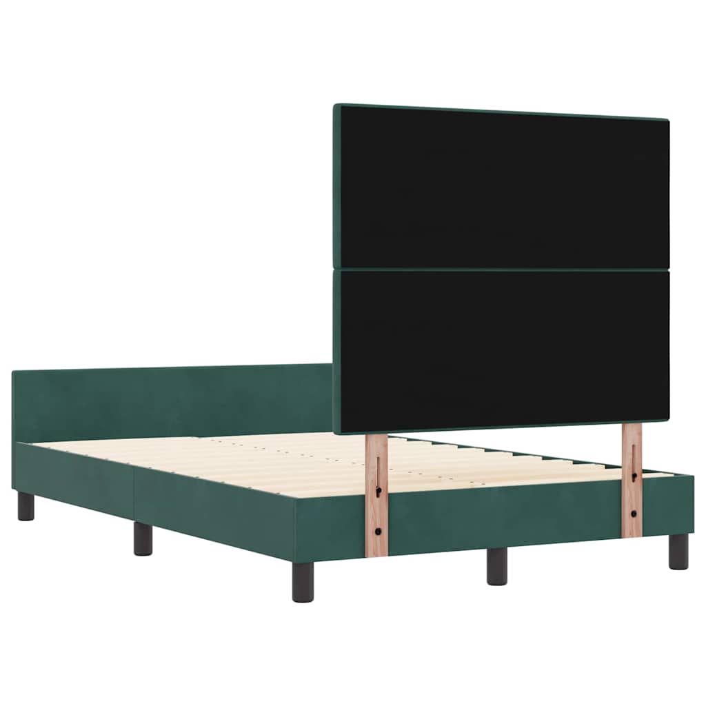 Letto a molle con testiera Verde Scuro 120 x 190 cm Velluto | homemem39