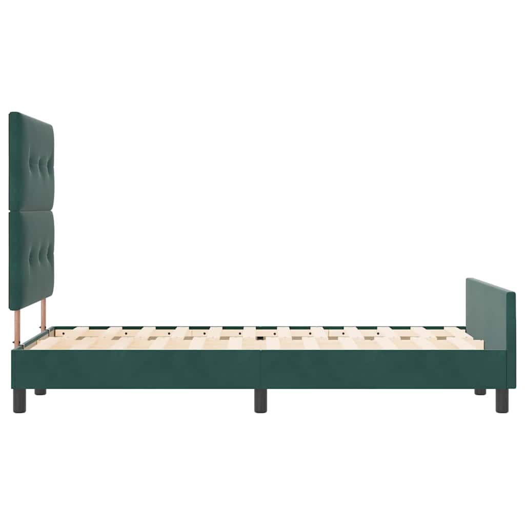 Letto a molle con testiera Verde Scuro 120 x 190 cm Velluto | homemem39