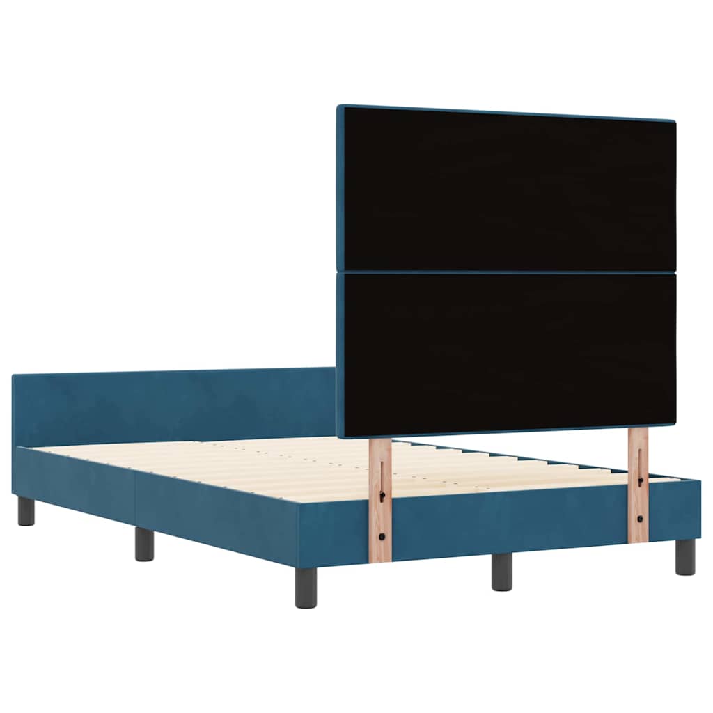Letto a molle con testiera Blu Scuro 120 x 190 cm Velluto | homemem39