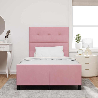 Letto a molle con testiera Rosa 120 x 190 cm Velluto | homemem39