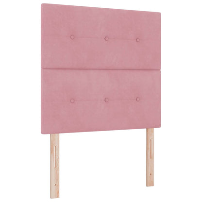 Letto a molle con testiera Rosa 120 x 190 cm Velluto | homemem39