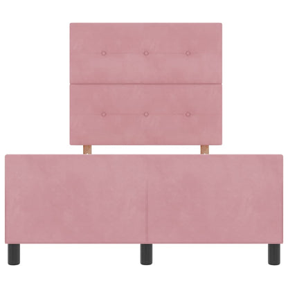 Letto a molle con testiera Rosa 120 x 190 cm Velluto | homemem39