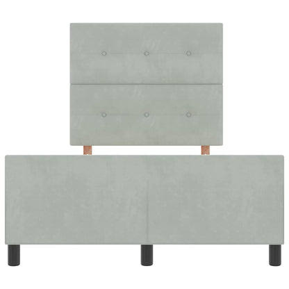 Letto a molle con testiera Grigio chiaro 120 x 200 cm Velluto