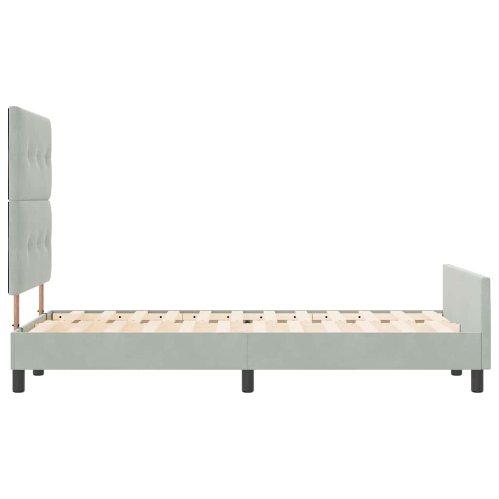Letto a molle con testiera Grigio chiaro 120 x 200 cm Velluto