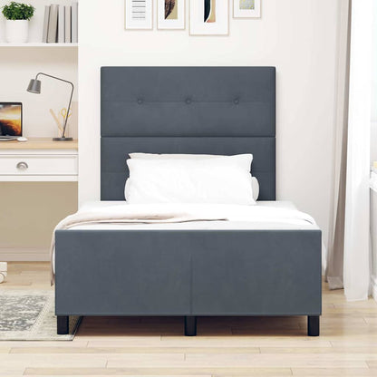 Letto a molle con testiera Grigio scuro 120 x 200 cm Velluto | homemem39