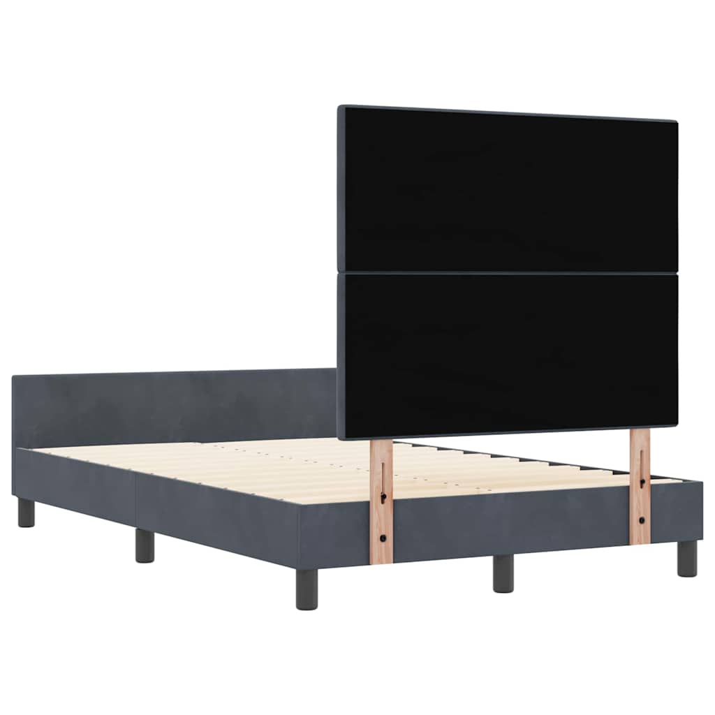 Letto a molle con testiera Grigio scuro 120 x 200 cm Velluto | homemem39