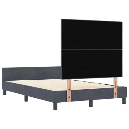 Letto a molle con testiera Grigio scuro 120 x 200 cm Velluto | homemem39