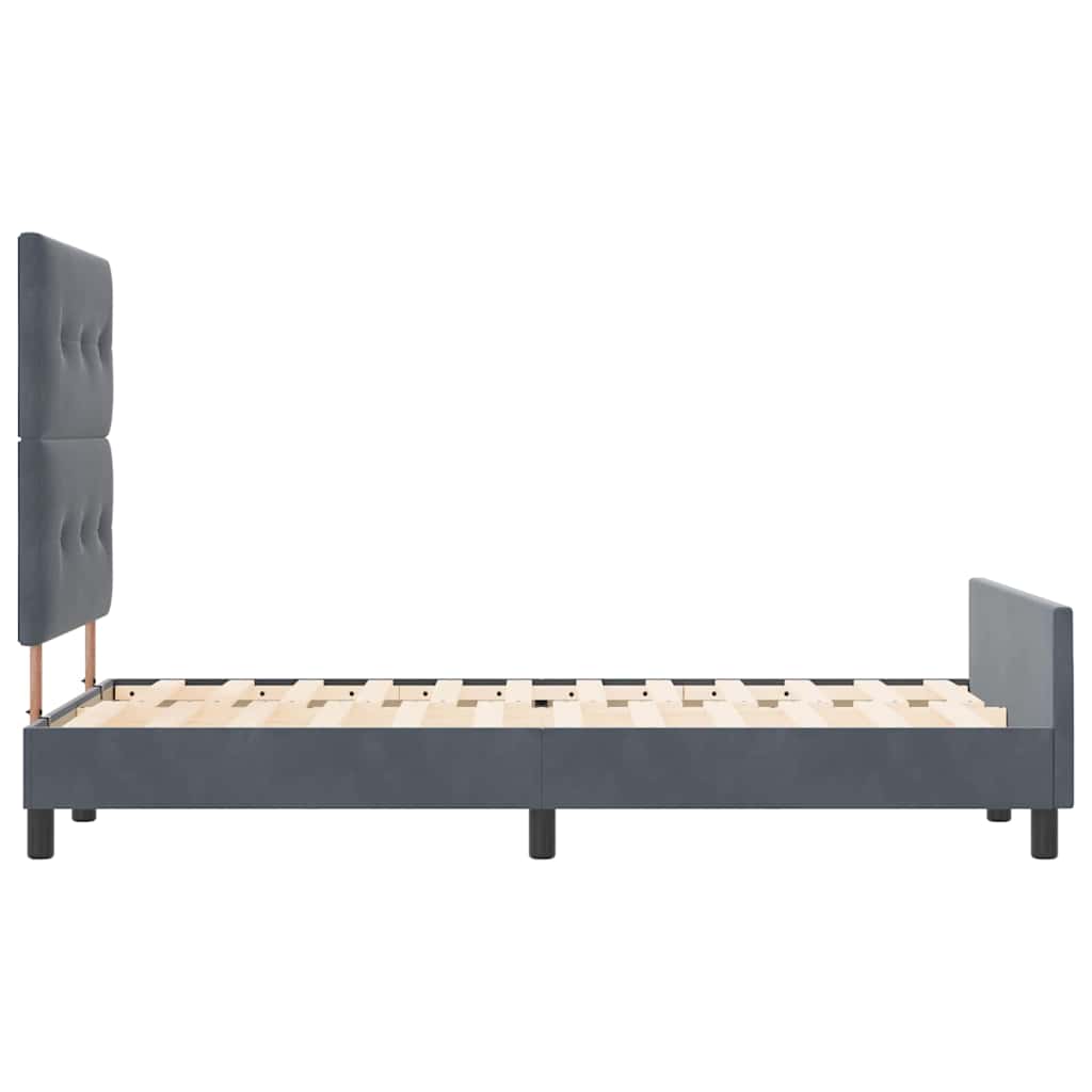 Letto a molle con testiera Grigio scuro 120 x 200 cm Velluto | homemem39