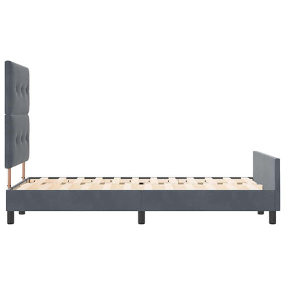 Letto a molle con testiera Grigio scuro 120 x 200 cm Velluto | homemem39