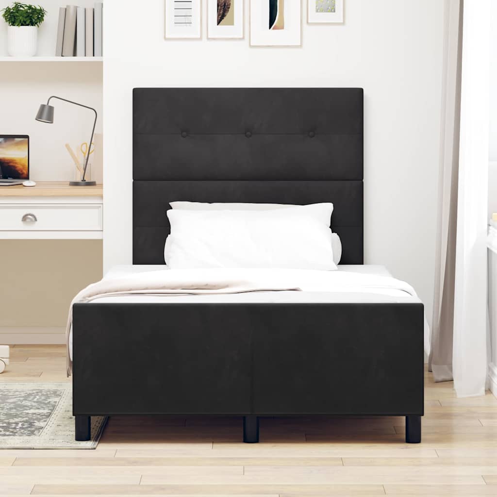 Letto a molle con testiera Nero 120 x 200 cm Velluto | homemem39