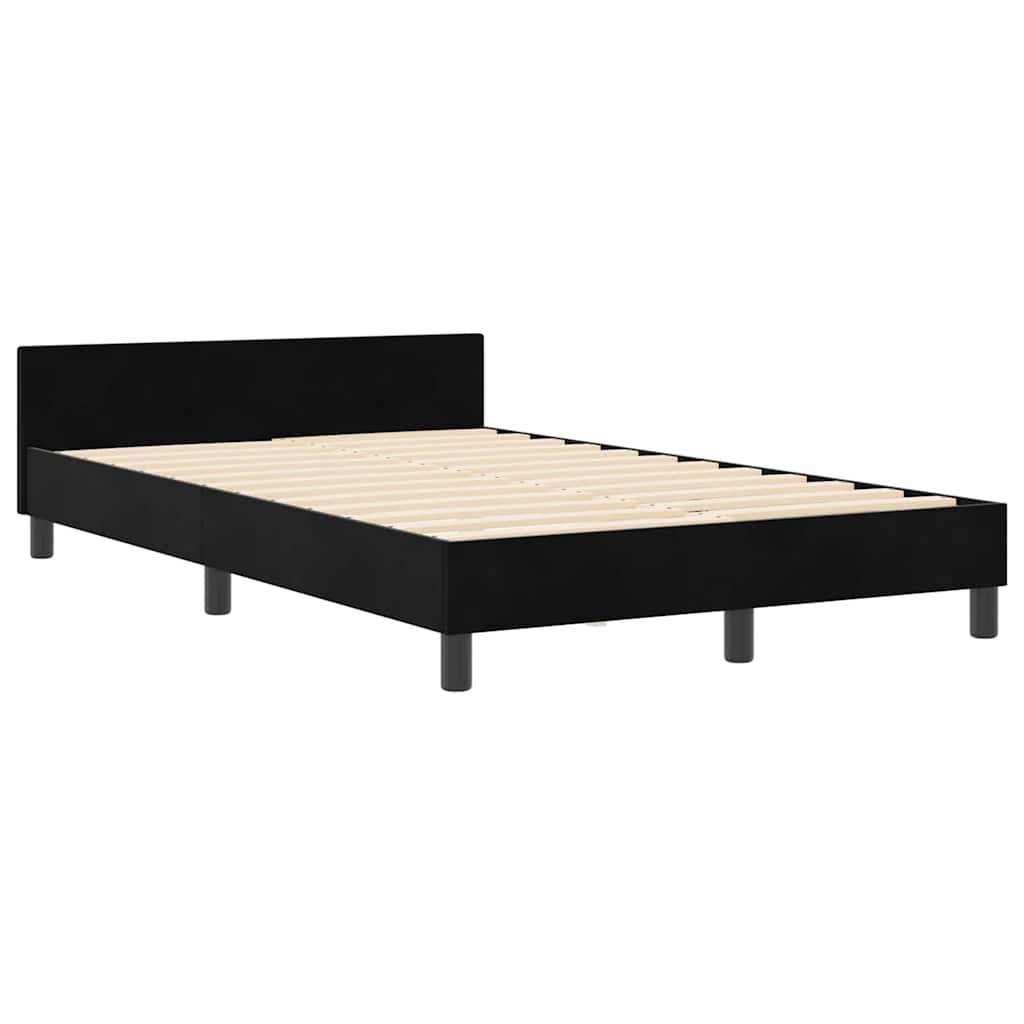 Letto a molle con testiera Nero 120 x 200 cm Velluto | homemem39