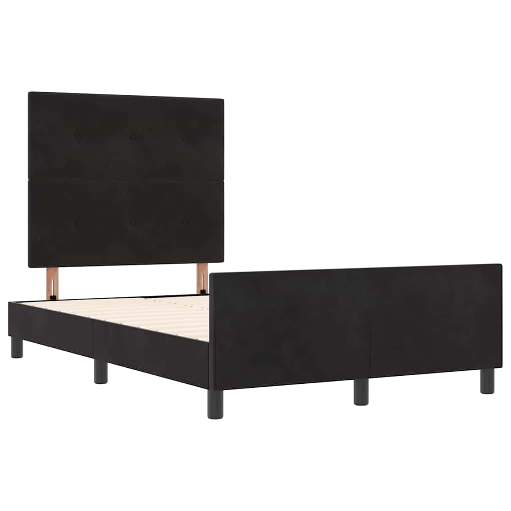 Letto a molle con testiera Nero 120 x 200 cm Velluto | homemem39
