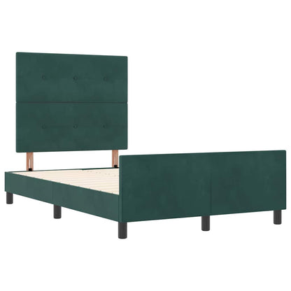Letto a molle con testiera Verde Scuro 120 x 200 cm Velluto | homemem39