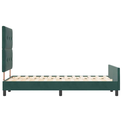 Letto a molle con testiera Verde Scuro 120 x 200 cm Velluto | homemem39
