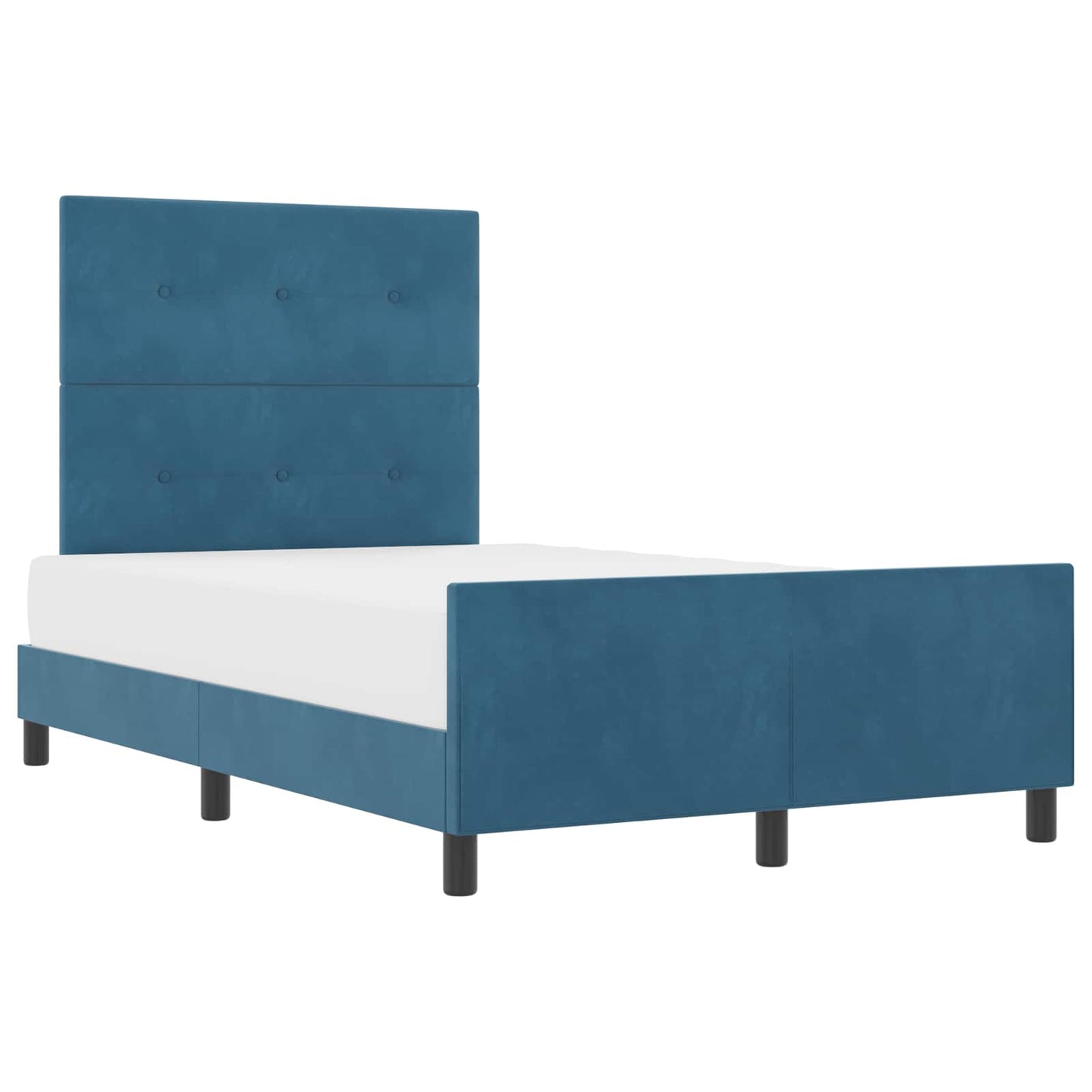 Letto a molle con testiera Blu Scuro 120 x 200 cm Velluto | homemem39