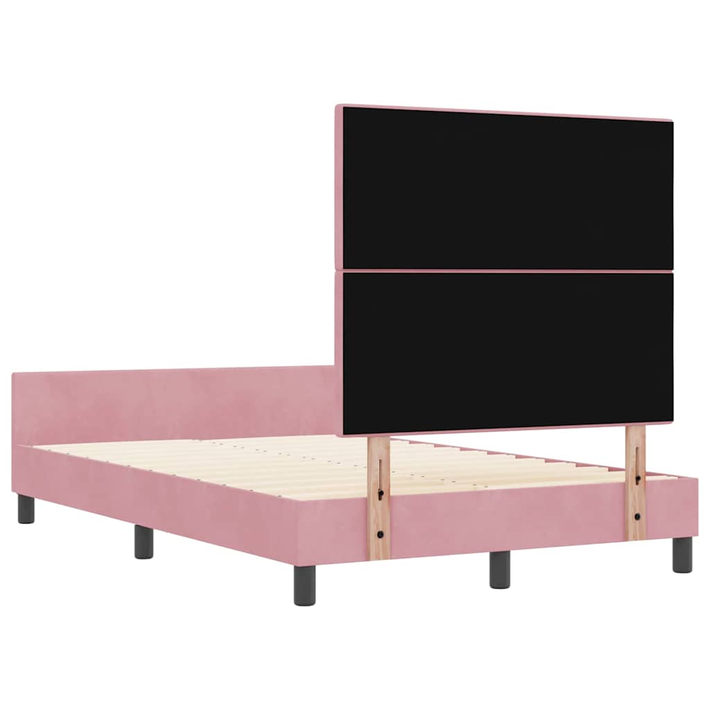 Letto a molle con testiera Rosa 120 x 200 cm Velluto | homemem39