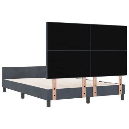 Letto a molle con testiera Grigio scuro 140 x 190 cm Velluto | homemem39