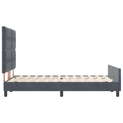 Letto a molle con testiera Grigio scuro 140 x 190 cm Velluto | homemem39