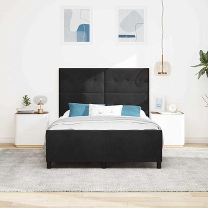 Letto a molle con testiera Nero 140 x 190 cm Velluto | homemem39