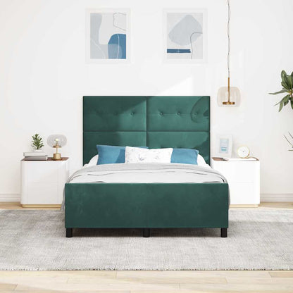 Letto a molle con testiera Verde Scuro 140 x 190 cm Velluto | homemem39