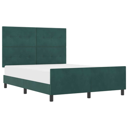 Letto a molle con testiera Verde Scuro 140 x 190 cm Velluto | homemem39