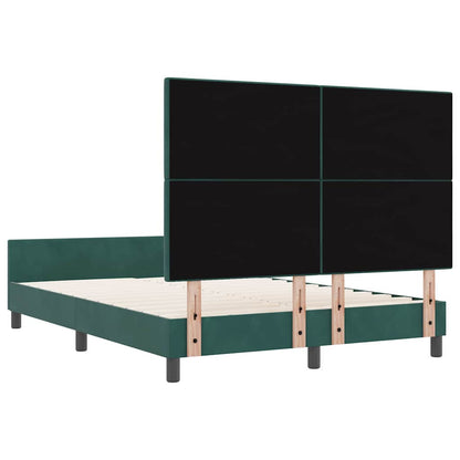 Letto a molle con testiera Verde Scuro 140 x 190 cm Velluto | homemem39
