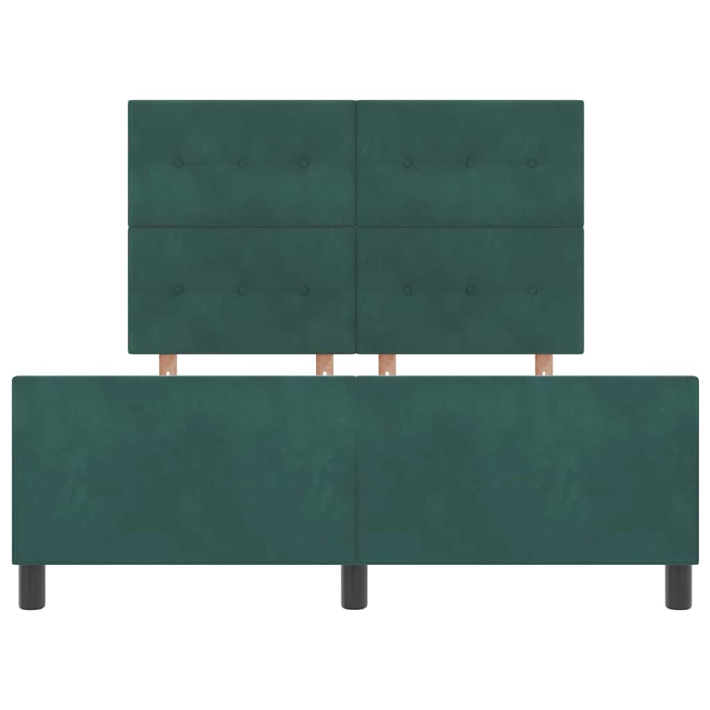 Letto a molle con testiera Verde Scuro 140 x 190 cm Velluto | homemem39