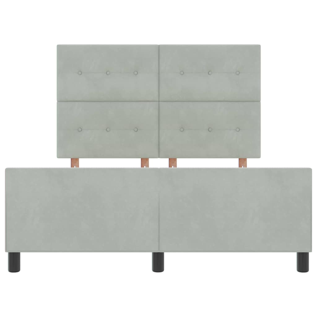 Letto a molle con testiera Grigio chiaro 140 x 200 cm Velluto | homemem39