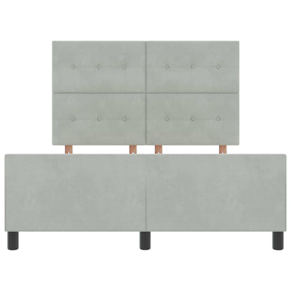 Letto a molle con testiera Grigio chiaro 140 x 200 cm Velluto | homemem39
