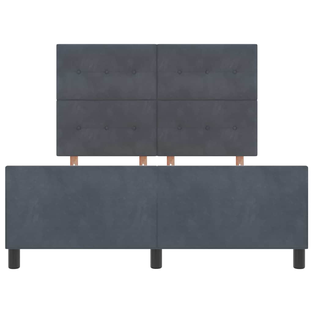 Letto a molle con testiera Grigio scuro 140 x 200 cm Velluto | homemem39