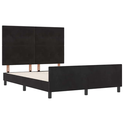 Letto a molle con testiera Nero 140 x 200 cm Velluto | homemem39