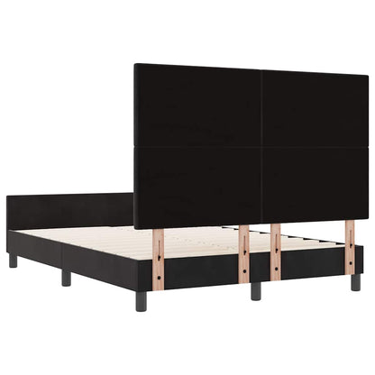 Letto a molle con testiera Nero 140 x 200 cm Velluto | homemem39