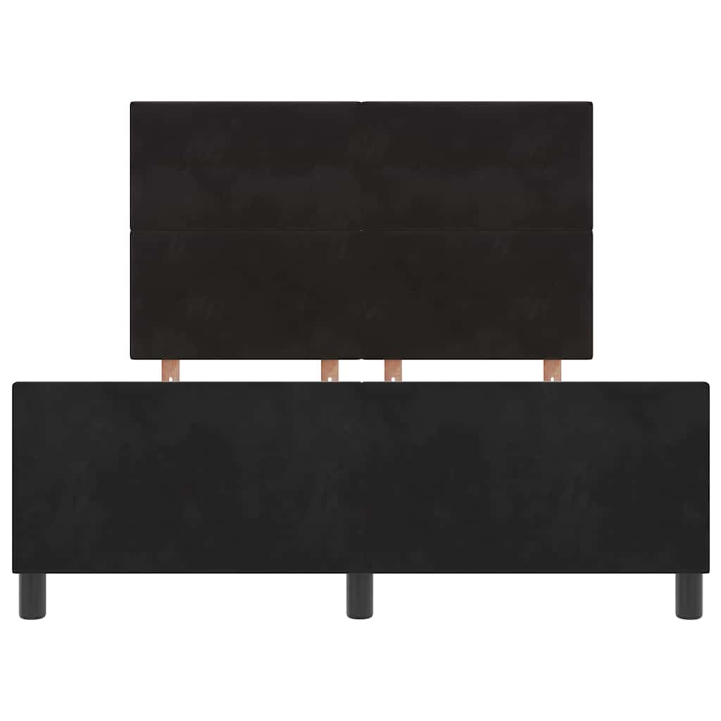 Letto a molle con testiera Nero 140 x 200 cm Velluto | homemem39