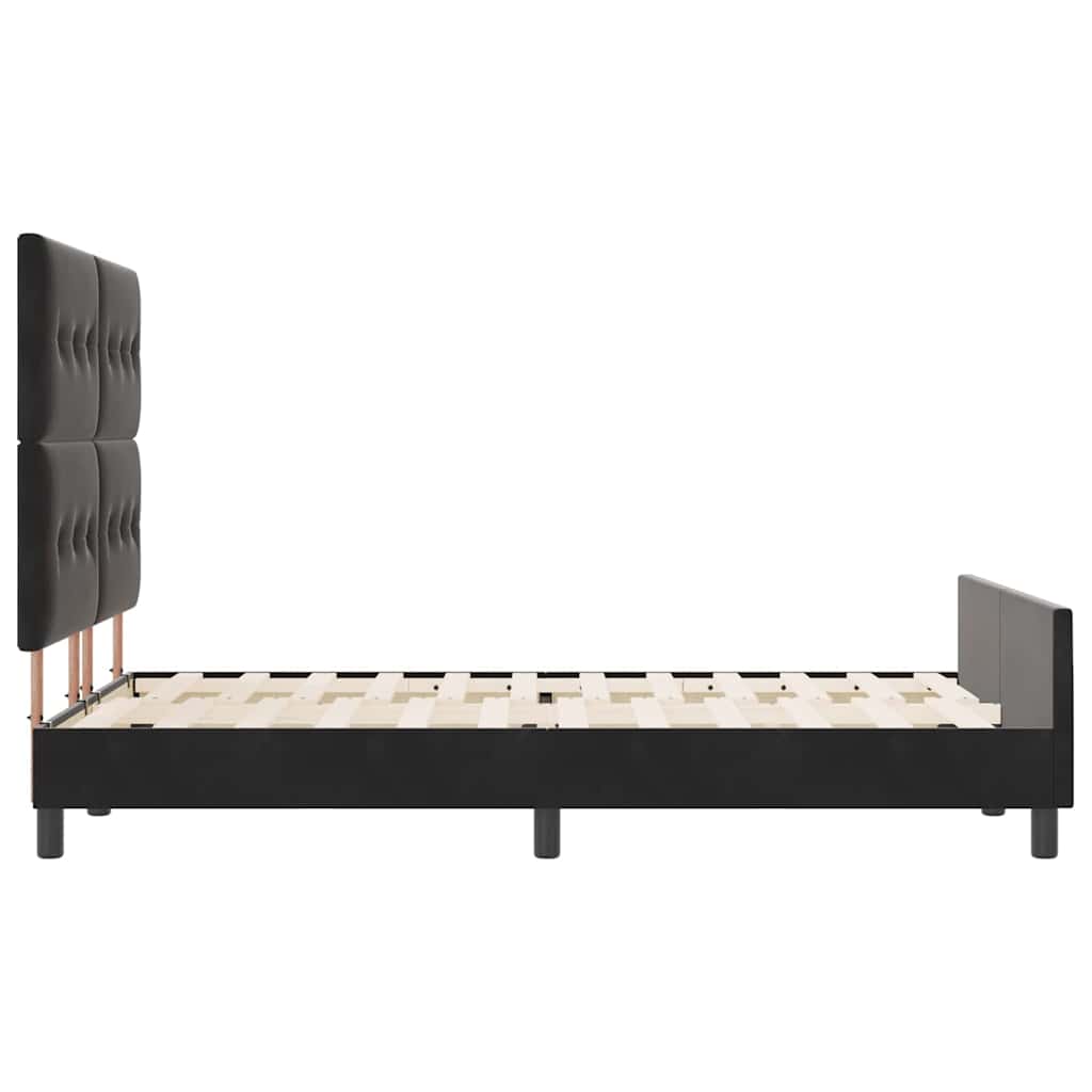 Letto a molle con testiera Nero 140 x 200 cm Velluto | homemem39