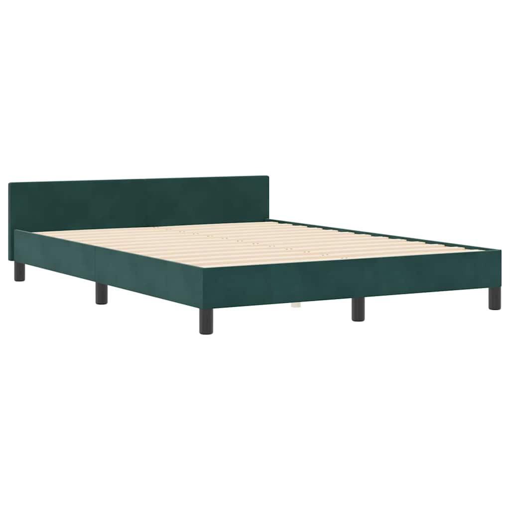 Letto a molle con testiera Verde Scuro 140 x 200 cm Velluto | homemem39