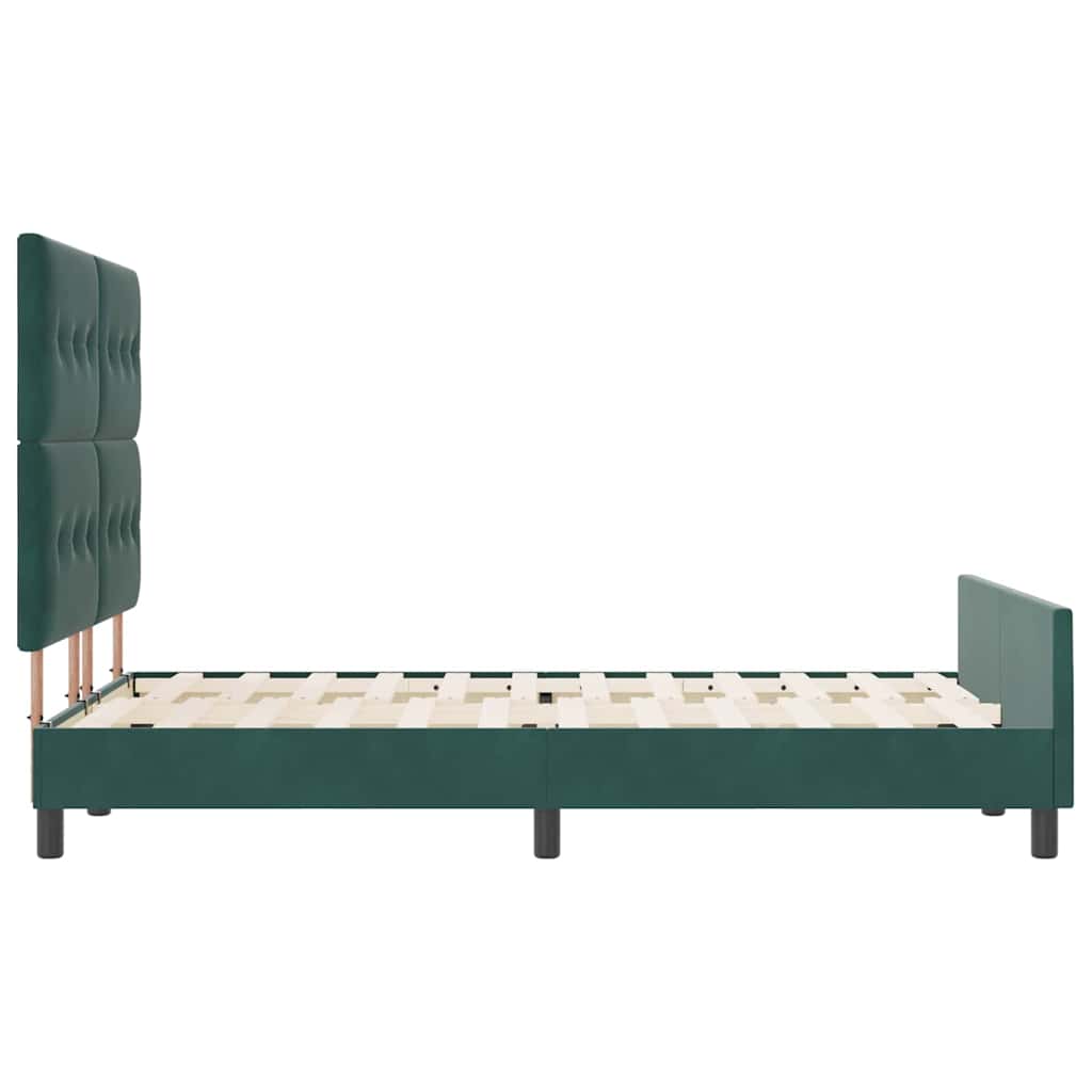Letto a molle con testiera Verde Scuro 140 x 200 cm Velluto | homemem39
