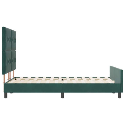 Letto a molle con testiera Verde Scuro 140 x 200 cm Velluto | homemem39