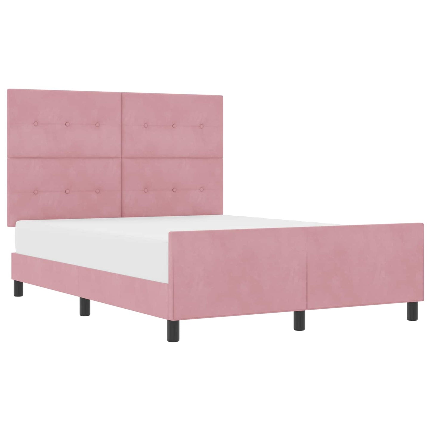 Letto a molle con testiera Rosa 140 x 200 cm Velluto | homemem39