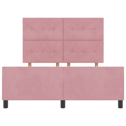 Letto a molle con testiera Rosa 140 x 200 cm Velluto | homemem39