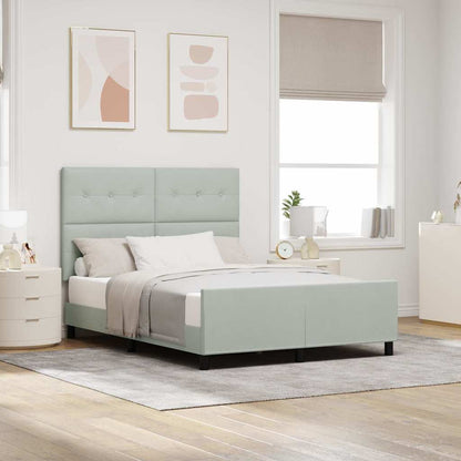 Letto a molle con testiera Grigio chiaro 160 x 200 cm Velluto | homemem39