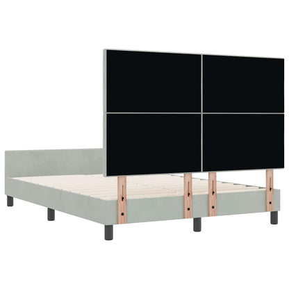 Letto a molle con testiera Grigio chiaro 160 x 200 cm Velluto | homemem39