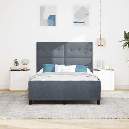 Letto a molle con testiera Grigio scuro 160 x 200 cm Velluto | homemem39