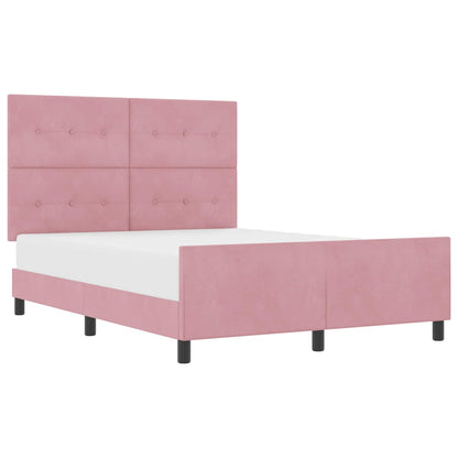 Letto a molle con testiera Rosa 160 x 200 cm Velluto | homemem39