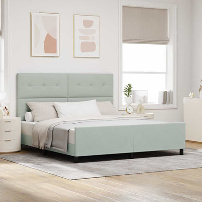 Letto a molle con testiera Grigio chiaro 180 x 200 cm Velluto | homemem39