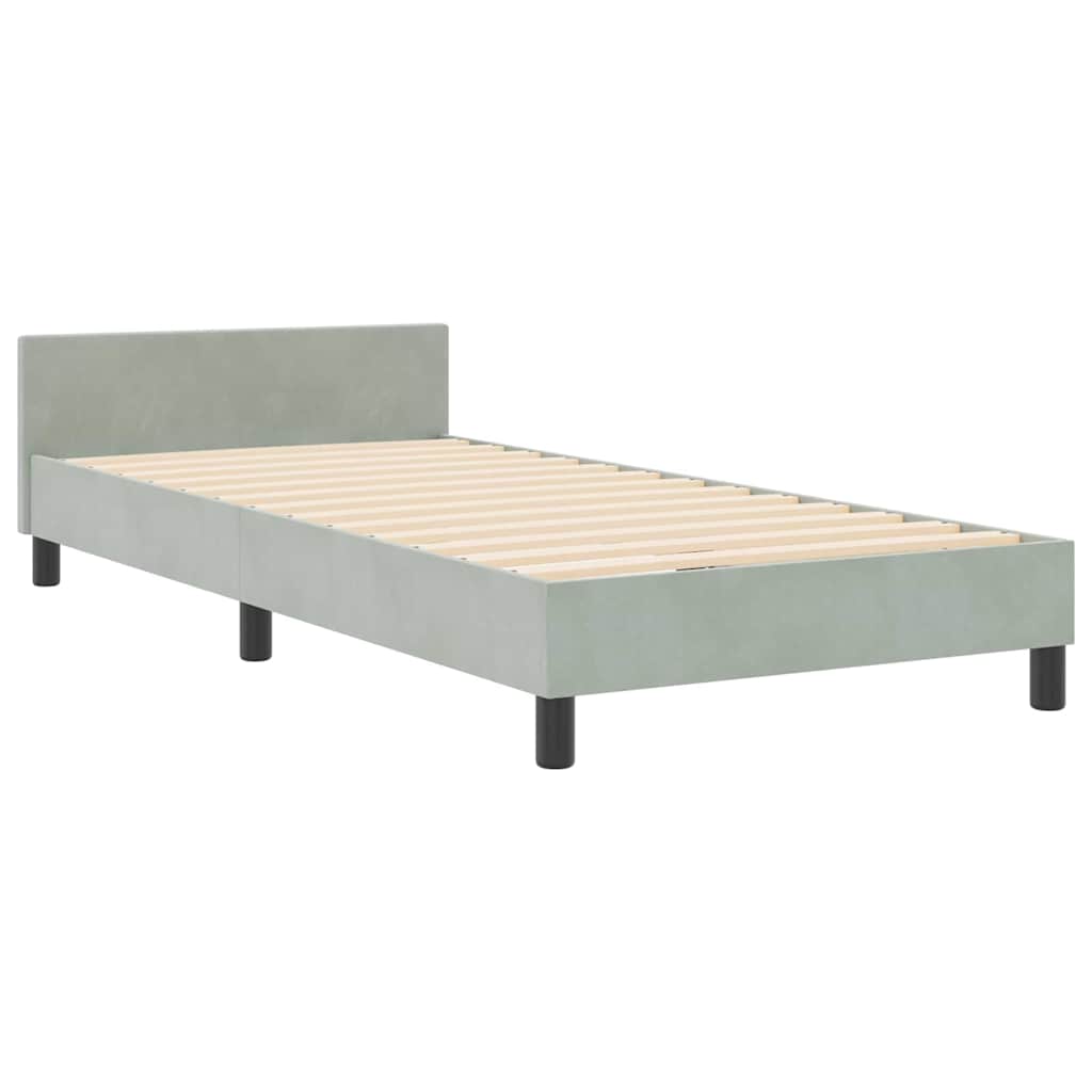 Letto a molle con testiera Grigio chiaro 180 x 200 cm Velluto | homemem39