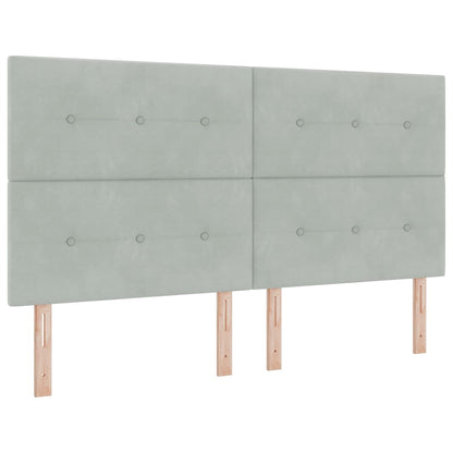 Letto a molle con testiera Grigio chiaro 180 x 200 cm Velluto | homemem39