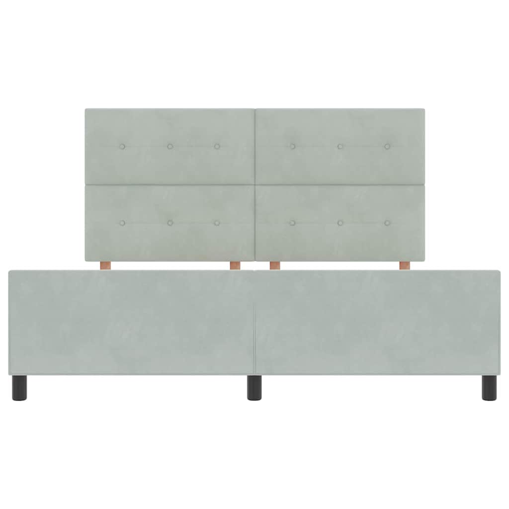 Letto a molle con testiera Grigio chiaro 180 x 200 cm Velluto | homemem39