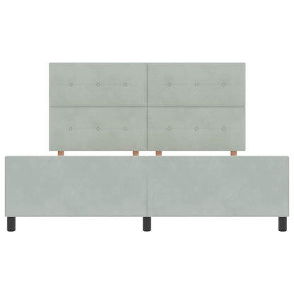 Letto a molle con testiera Grigio chiaro 180 x 200 cm Velluto | homemem39